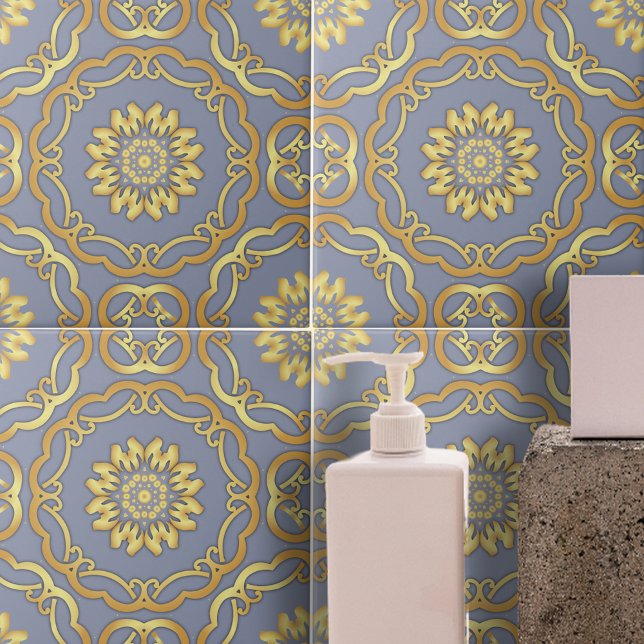 Azulejo De Cerâmica Fronteira Dourada Clássica E Elegante De Luxo, Fau (Criador carregado)