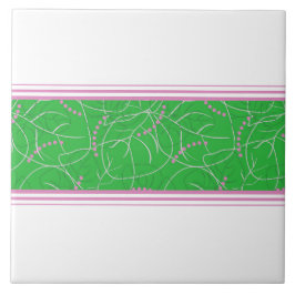 Azulejo De Cerâmica Fronteira Floral Cor-de-Rosa Verde Abstrato modern