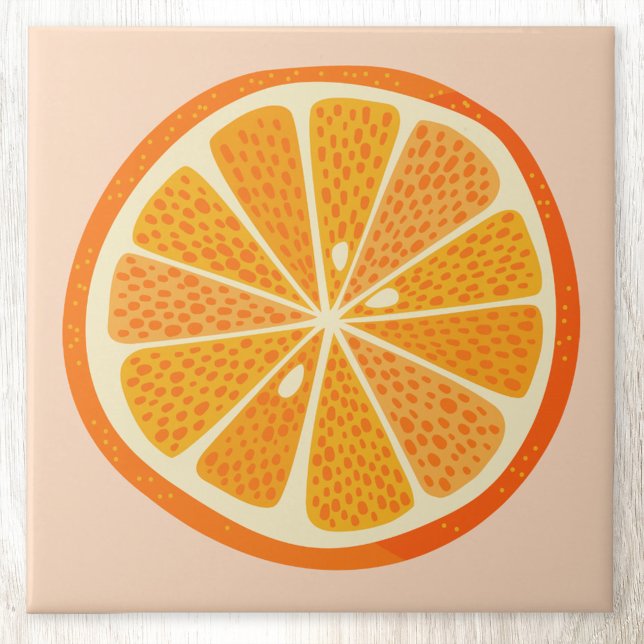 Azulejo De Cerâmica Fruta Citrus Orange (Fun citrus orange slice ceramic tile)