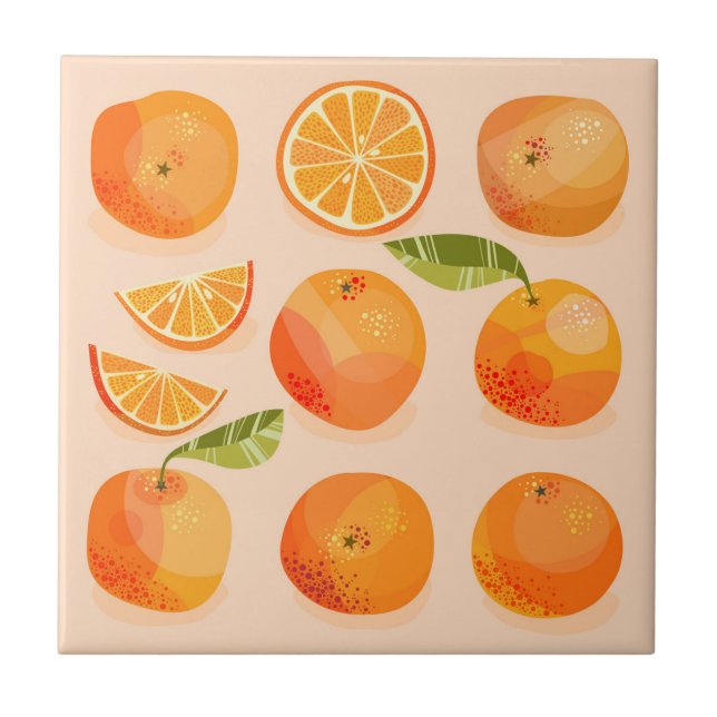 Azulejo De Cerâmica Fruta Citrus Orange (Frente)