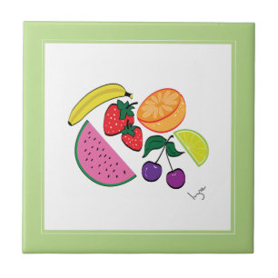 Azulejo De Cerâmica Fruta Colorida Verão, Legal, divertido