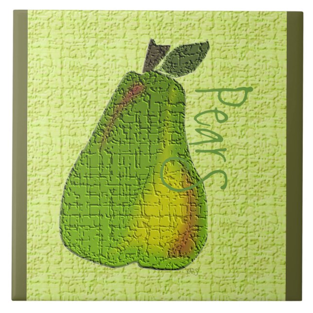 Azulejo De Cerâmica Fruta da pera (Frente)