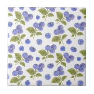 Azulejo De Cerâmica Fruta de amoreira e folhas de amoreira