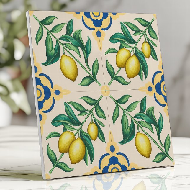 Azulejo De Cerâmica Fruta de Citros de Limão do Mediterrâneo (Criador carregado)