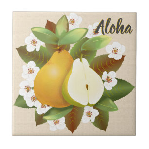 Azulejo De Cerâmica Fruta de Peras Tropicais do Havaí