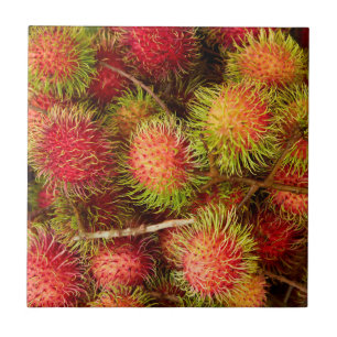 Azulejo De Cerâmica Fruta de Rambutã no Mercado de Can Duoc