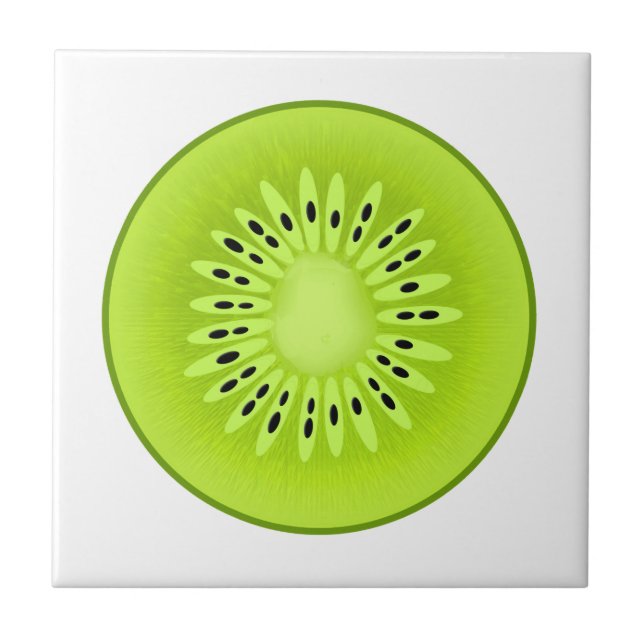 Azulejo De Cerâmica Fruta estilizada de Kiwi (Frente)