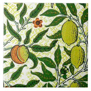 Azulejo De Cerâmica Fruta exótica de William Morris, limão - amarelo