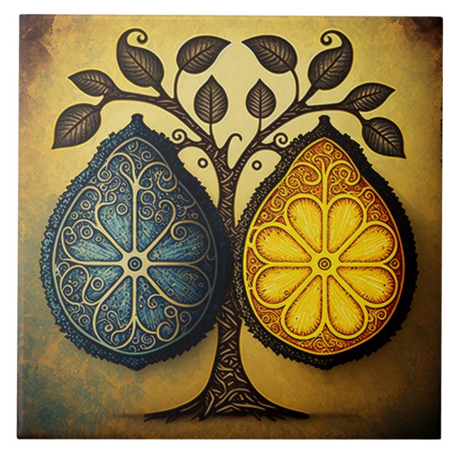 Azulejo De Cerâmica Fruta fantástica (Frente)