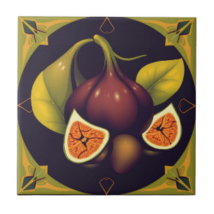 Azulejo De Cerâmica Fruta Geométrica com Formas Sonoras e Modernas