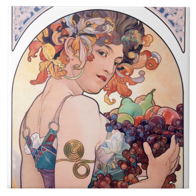 Azulejo De Cerâmica Fruta, Mucha (Frente)