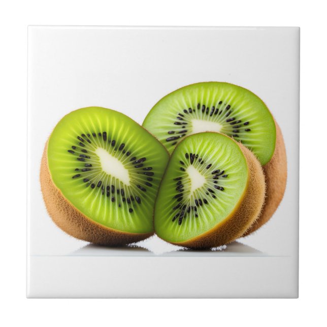 Azulejo De Cerâmica Fruta verde kiwi (Frente)