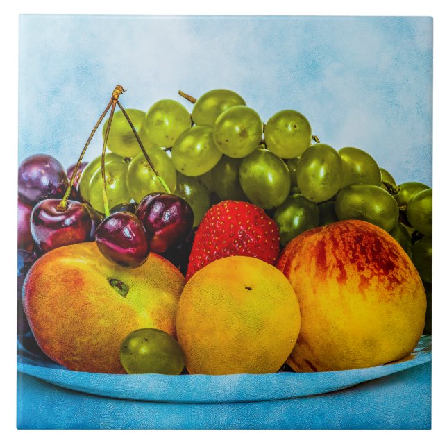 Azulejo De Cerâmica Frutas de Verão (Frente)