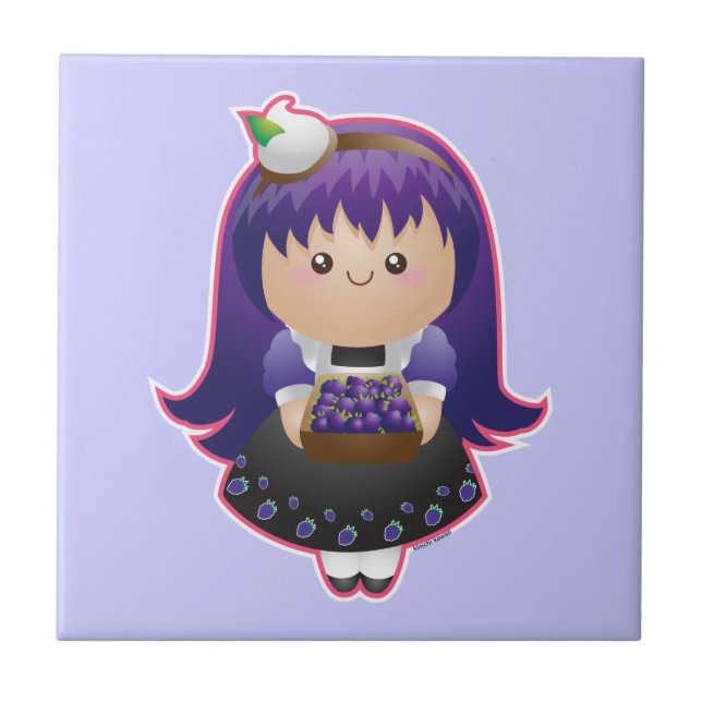 Azulejo De Cerâmica Frutas do espírito: Bens (Frente)