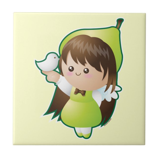 Azulejo De Cerâmica Frutas do espírito: Paz (Frente)