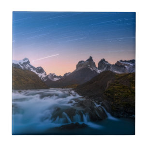 Azulejo De Cerâmica Fugas da estrela sobre Torres Del Paine