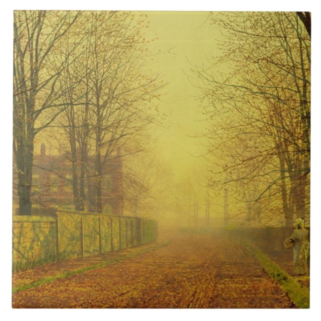 Azulejo De Cerâmica Fulgor de noite de John Atkinson Grimshaw |, (Frente)