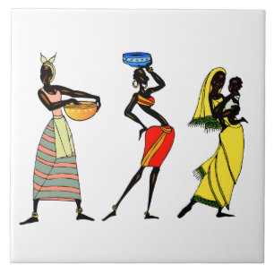 Azulejo De Cerâmica Fundo africano das mulheres