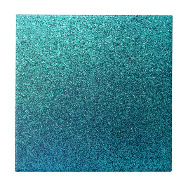 Azulejo De Cerâmica Fundo Azul Azul Turquoise Faux Azul (Frente)