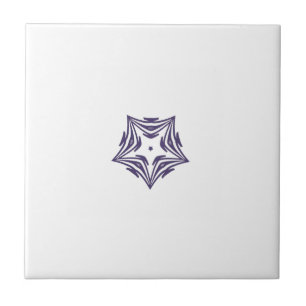 Azulejo De Cerâmica Fundo branco esboço roxo da estrela branca