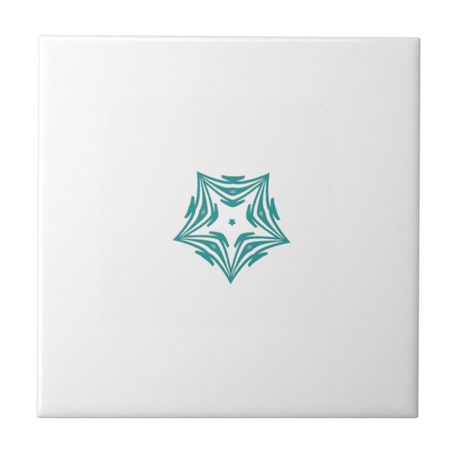 Azulejo De Cerâmica Fundo branco verde-branco (Frente)