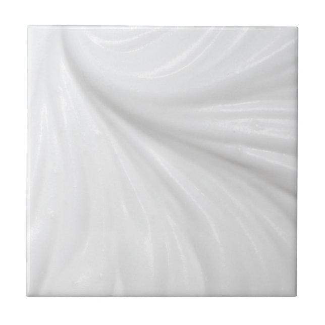 Azulejo De Cerâmica Fundo de creme branco ondulado (Frente)