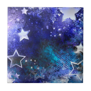 Azulejo De Cerâmica Fundo de Espaço com Estrelas