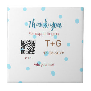 Azulejo De Cerâmica Fundo de lua de mel Adicionar código Q R Nome do c