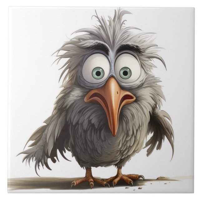 Azulejo De Cerâmica Fundo de pássaro excêntrico (Frente)