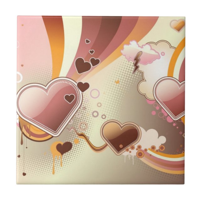 Azulejo De Cerâmica Fundo denominado do design (Frente)