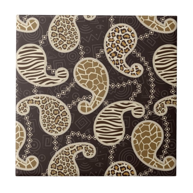 Azulejo De Cerâmica Fundo do estilo de Paisley (Frente)