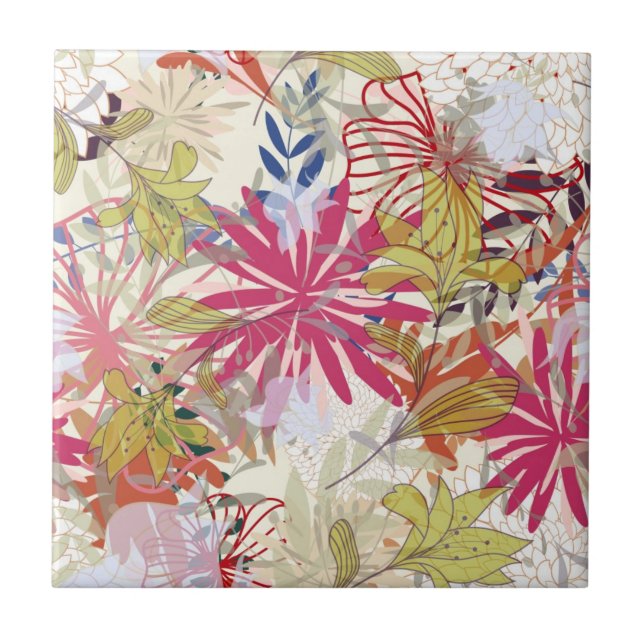 Azulejo De Cerâmica Fundo floral 6 (Frente)