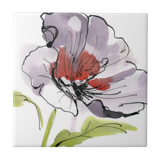 Azulejo De Cerâmica Fundo floral pintado abstrato 3 (Frente)