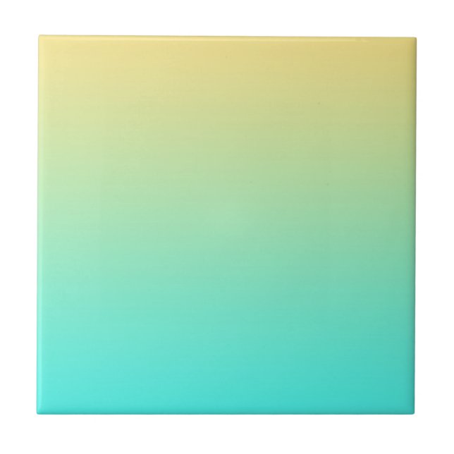 Azulejo De Cerâmica Fundo Gradiente Pastel Turquesa Amarelo (Frente)