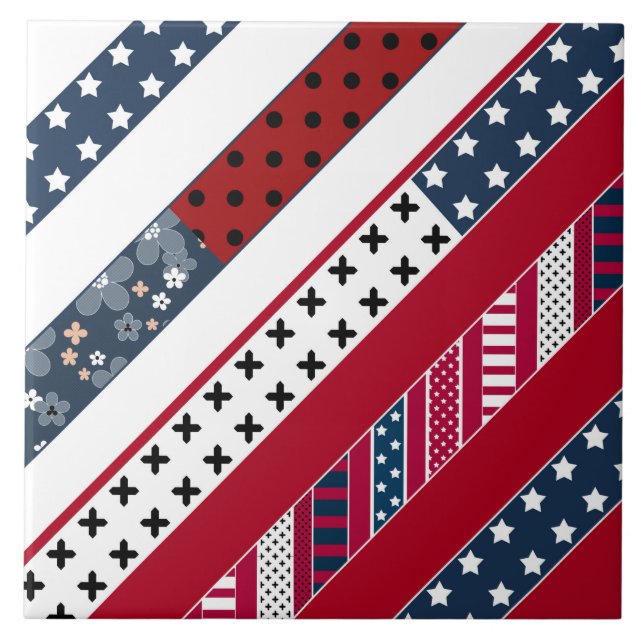 Azulejo De Cerâmica Fundo nacional branco azul vermelho. (Frente)