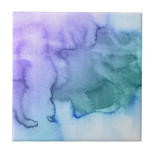 Azulejo De Cerâmica Fundo pintado mão 6 da aguarela abstrata