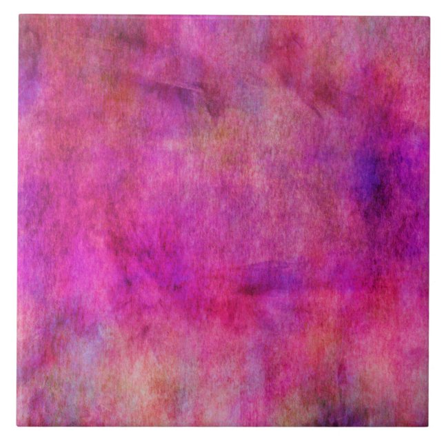 Azulejo De Cerâmica Fundo rosa vermelha quente da aguarela (Frente)