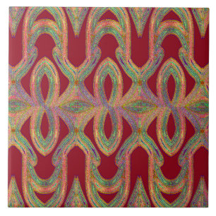 Azulejo De Cerâmica Fundo vermelho com design clássico texturizado