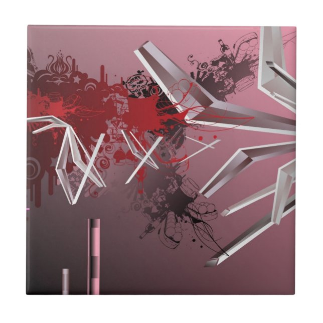 Azulejo De Cerâmica Fundos do design (Frente)