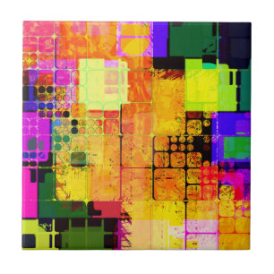 Azulejo De Cerâmica Funky Geométrico Multicolor Design
