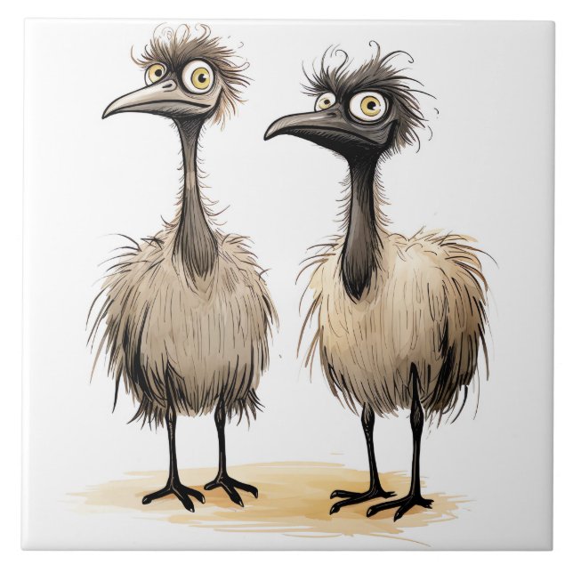 Azulejo De Cerâmica funny birds background (Frente)