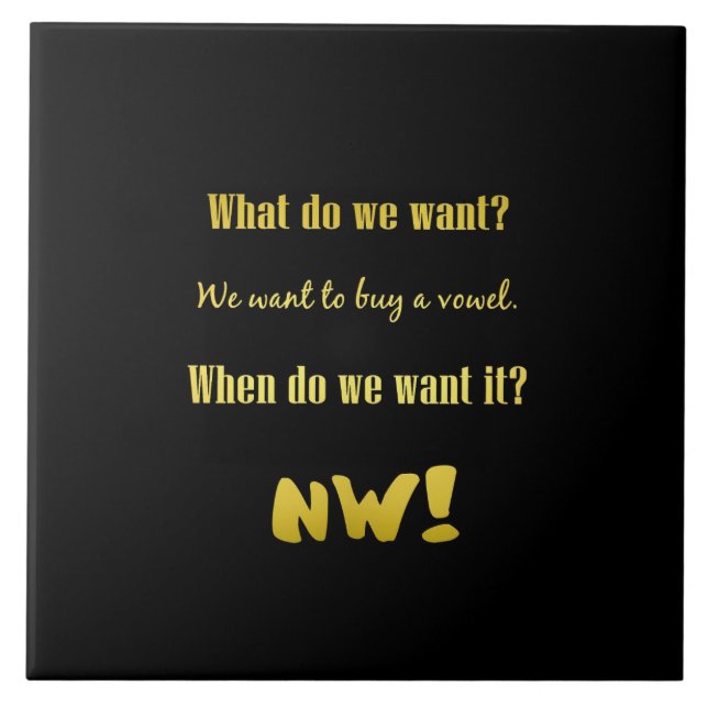 Azulejo De Cerâmica Funny Buy a Vowel — Now! (Frente)