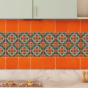 Azulejo De Cerâmica Fusão Floral Moderna Mexicano Espanhola