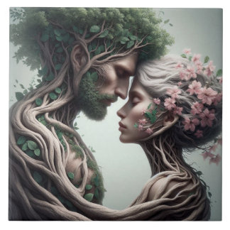 Azulejo De Cerâmica fusão homem e natureza