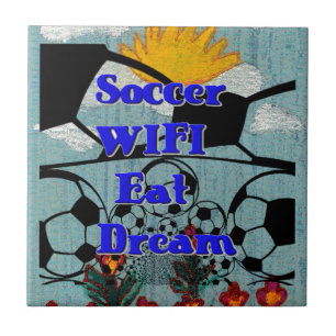 Azulejo De Cerâmica Futebol WIFI Comeu Sonho - Divertido Impressão de 