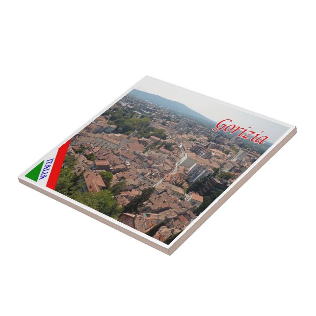 Azulejo De Cerâmica FVG004 GORIZIA, Aerial View, Itália, (Lateral)