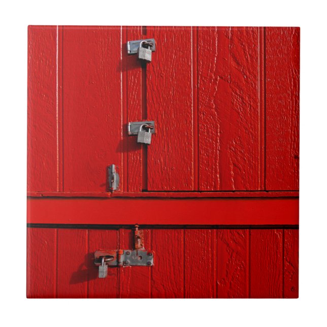 Azulejo De Cerâmica Gabinete Vermelho (Frente)