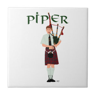 Azulejo De Cerâmica Gaitero - Kilt Vermelho