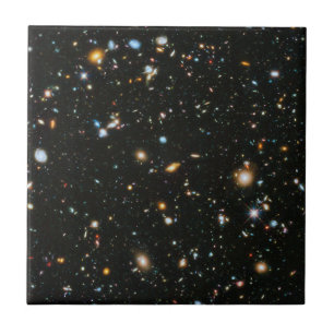 Azulejo De Cerâmica Galáxias do Campo Ultra Profundo do Hubble da NASA