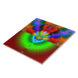 Azulejo De Cerâmica Galaxy Collision Fractal